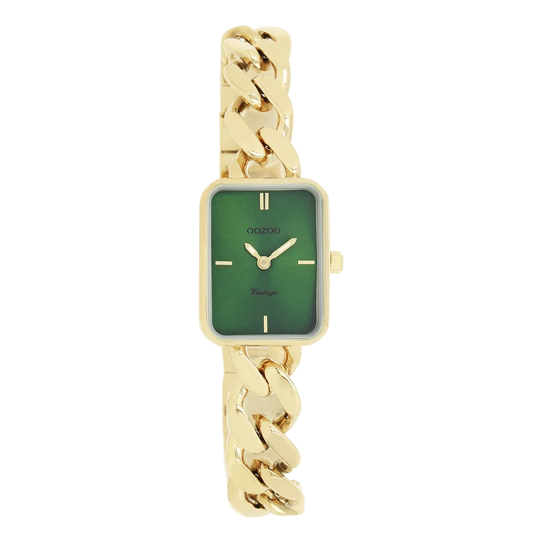 Gold coloured OOZOO watch with gold coloured chunky chain bracelet - C20364