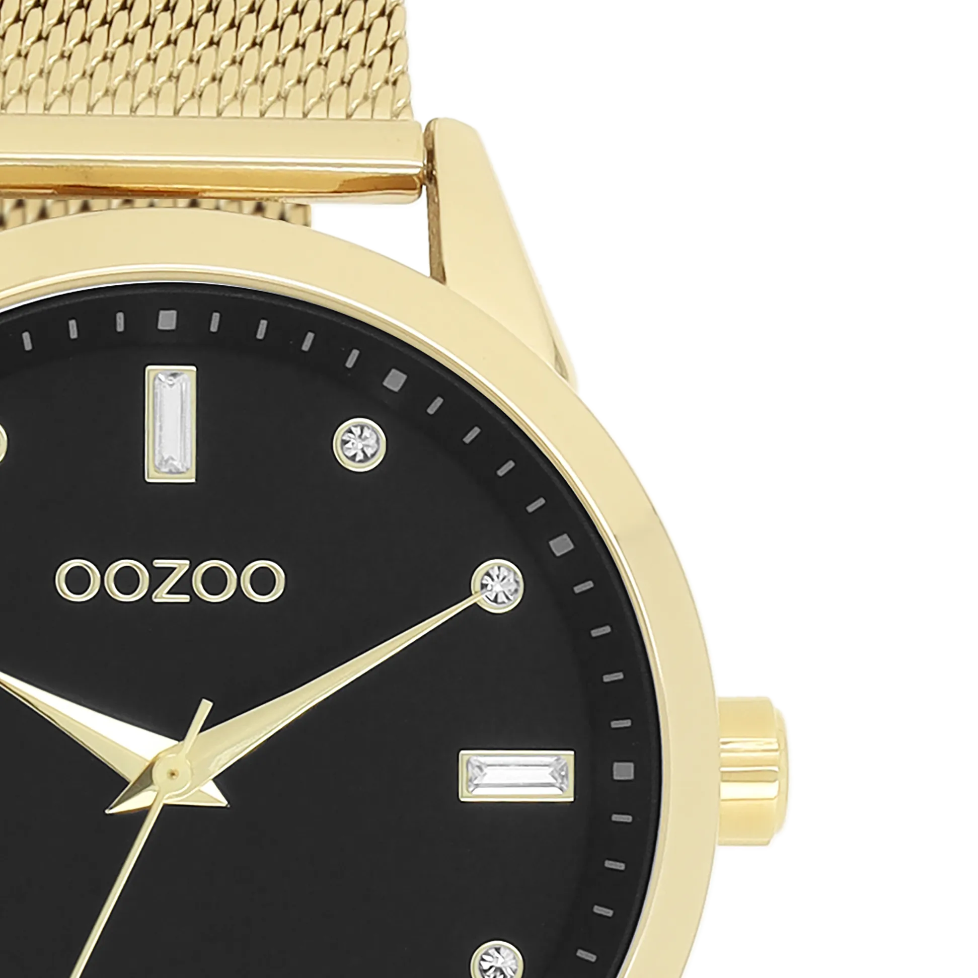 Gold coloured OOZOO watch with gold coloured metal mesh bracelet - C11283