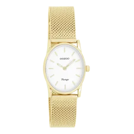 Gold coloured OOZOO watch with gold coloured metal mesh bracelet - C20258