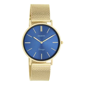 Gold coloured OOZOO watch with gold coloured metal mesh bracelet - C20291