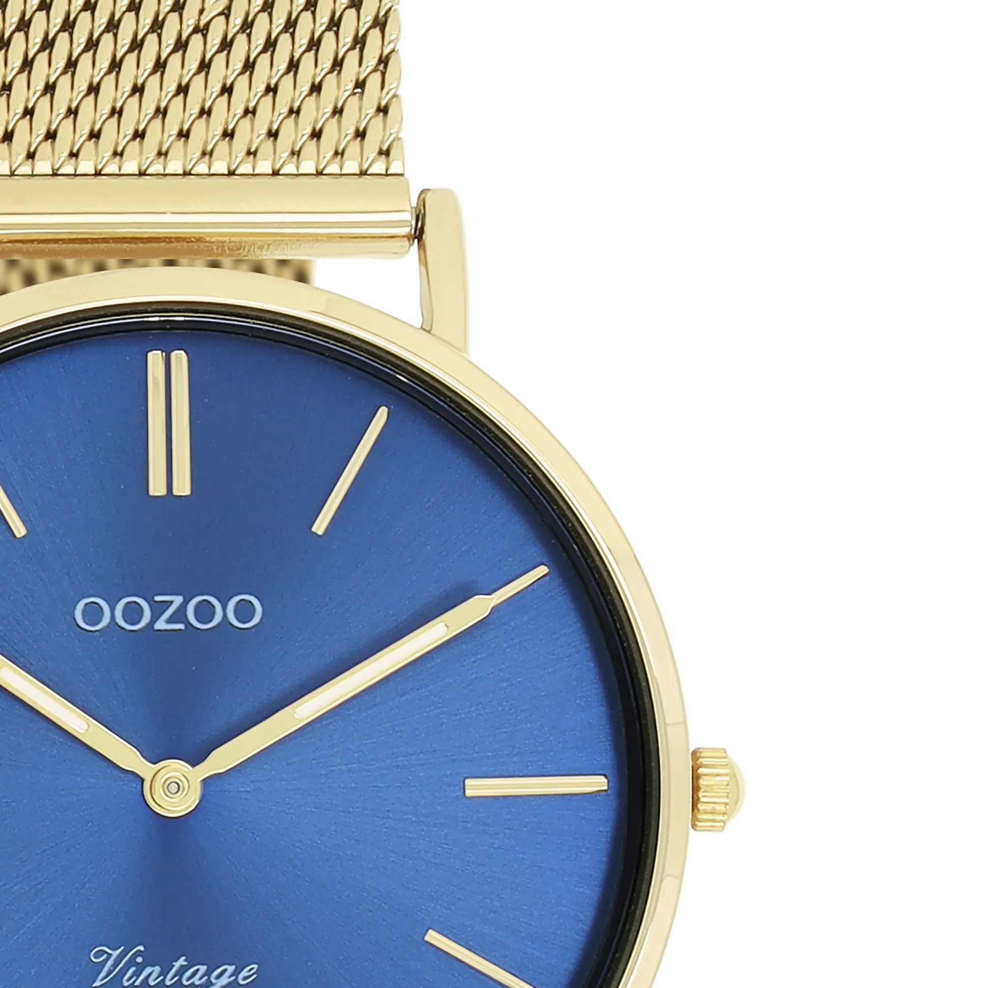 Gold coloured OOZOO watch with gold coloured metal mesh bracelet - C20291