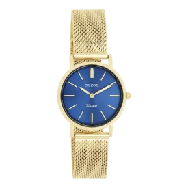 Gold coloured OOZOO watch with gold coloured metal mesh bracelet - C20293