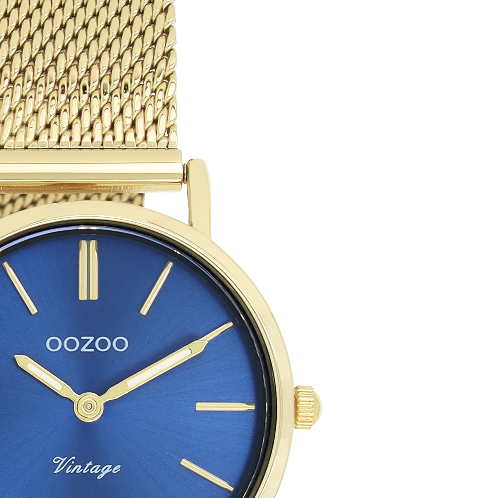 Gold coloured OOZOO watch with gold coloured metal mesh bracelet - C20293