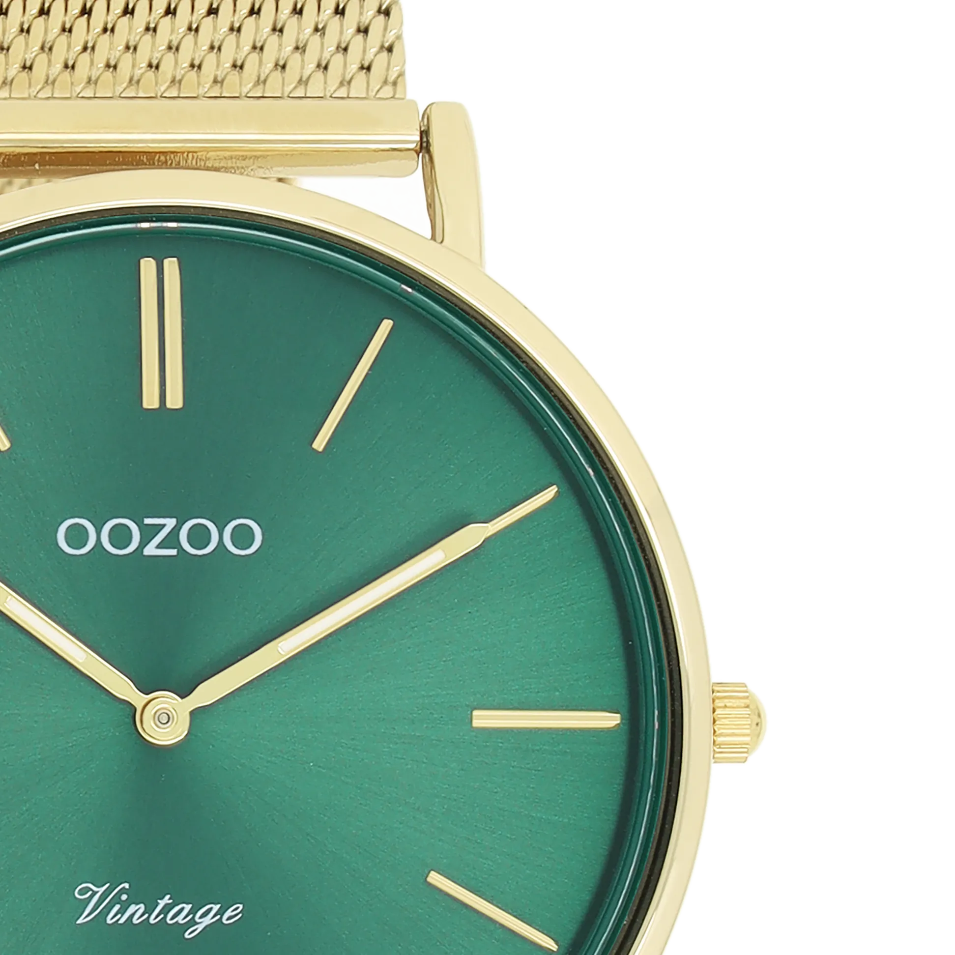 Gold coloured OOZOO watch with gold coloured metal mesh bracelet - C20294