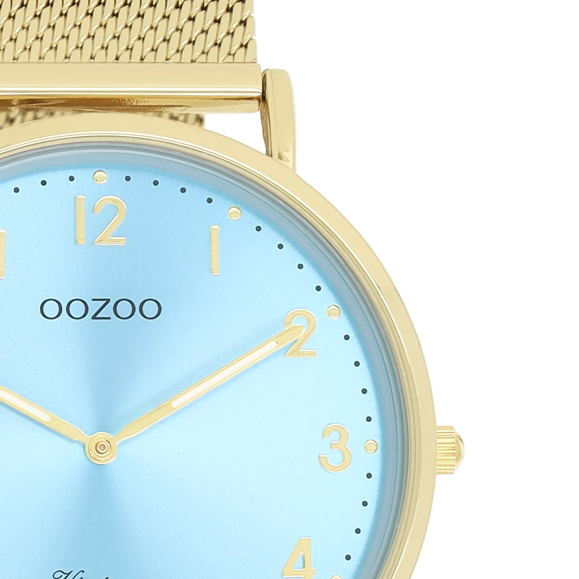 Gold coloured OOZOO watch with gold coloured metal mesh bracelet - C20343