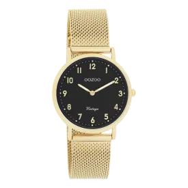 Gold coloured OOZOO watch with gold coloured metal mesh bracelet - C20349