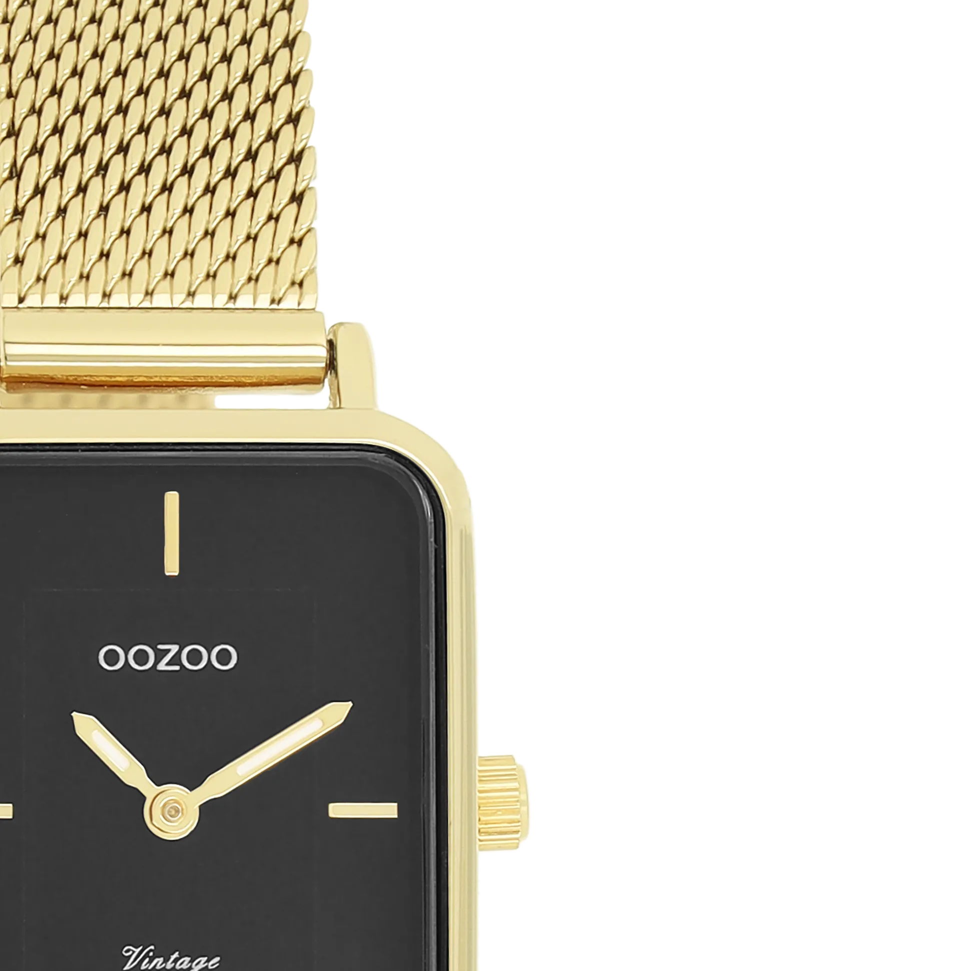 Gold coloured OOZOO watch with gold coloured metal mesh bracelet - C20354