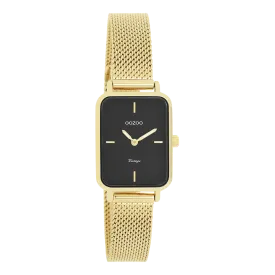 Gold coloured OOZOO watch with gold coloured metal mesh bracelet - C20354