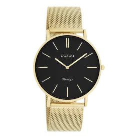 Gold coloured OOZOO watch with gold coloured metal mesh bracelet - C9913