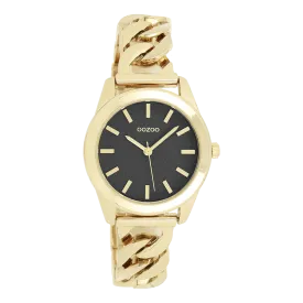 Gold coloured OOZOO watch with gold coloured petit chain bracelet - C11422