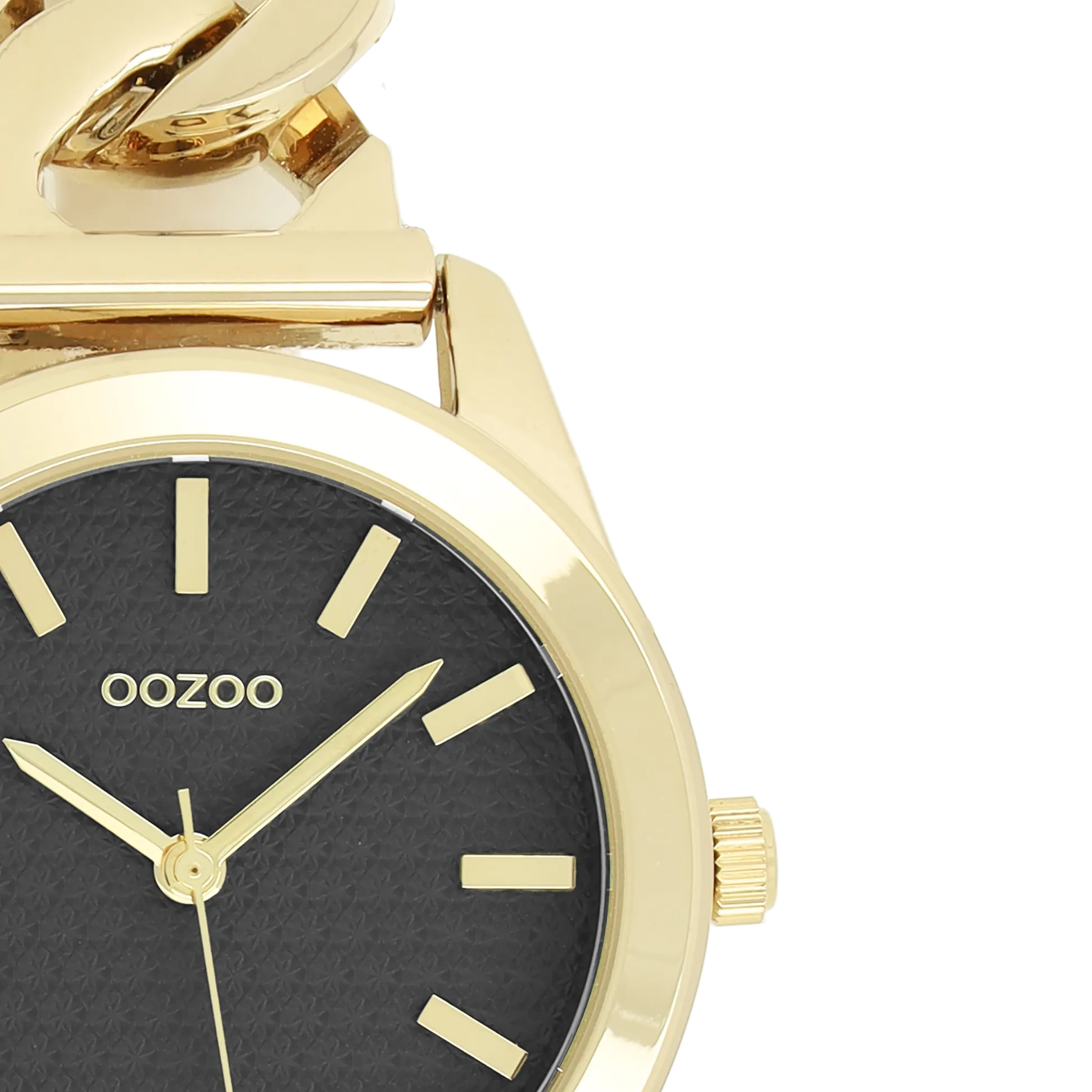 Gold coloured OOZOO watch with gold coloured petit chain bracelet - C11422