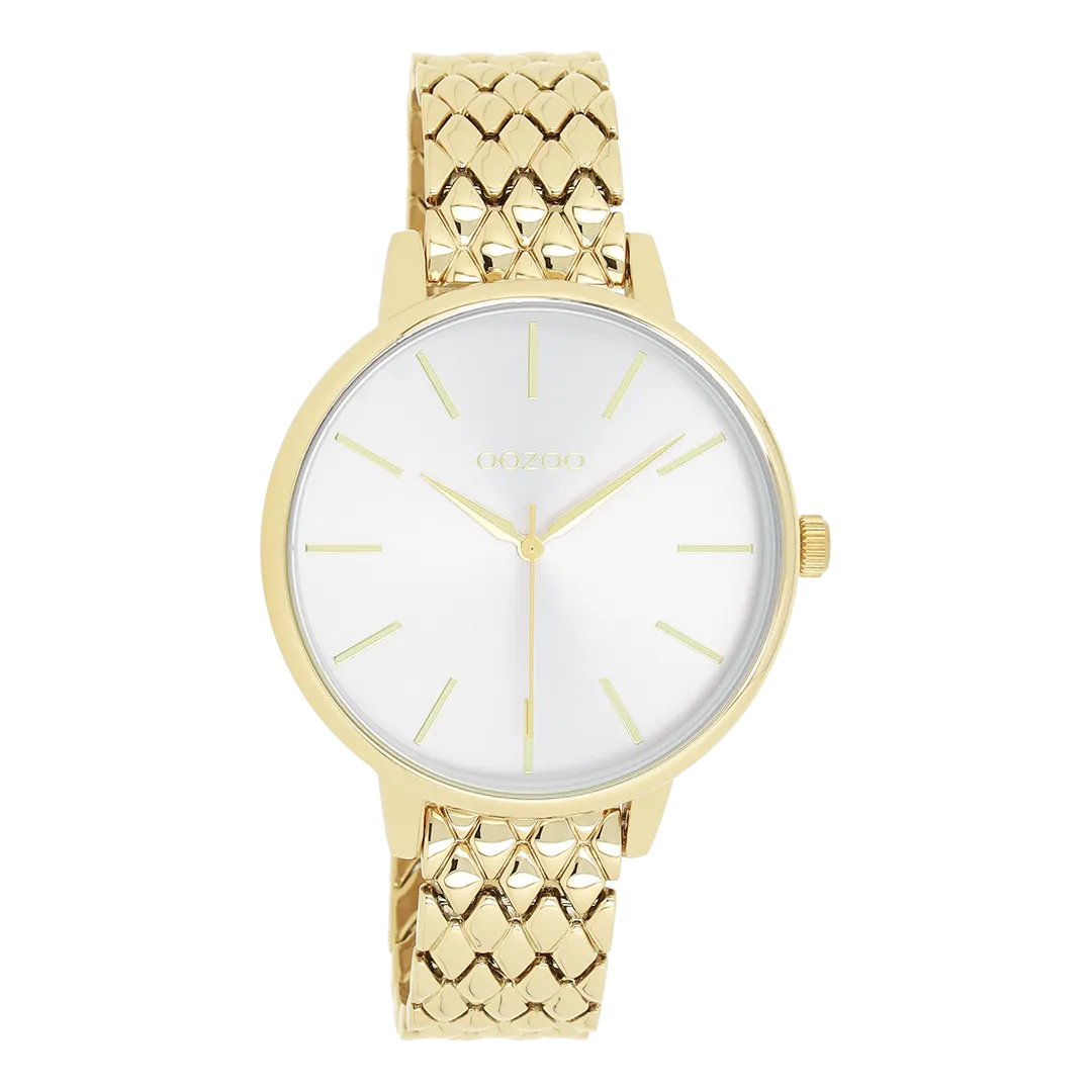 Gold coloured OOZOO watch with gold coloured stainless steel bracelet - C11433