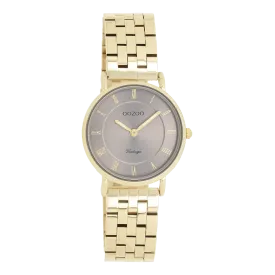 Gold coloured OOZOO watch with gold coloured stainless steel bracelet - C20377