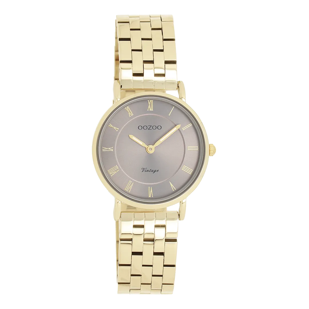 Gold coloured OOZOO watch with gold coloured stainless steel bracelet - C20377