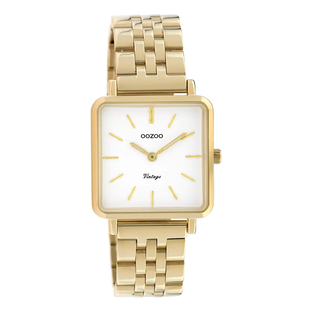 Gold coloured OOZOO watch with gold coloured stainless steel bracelet - C9955