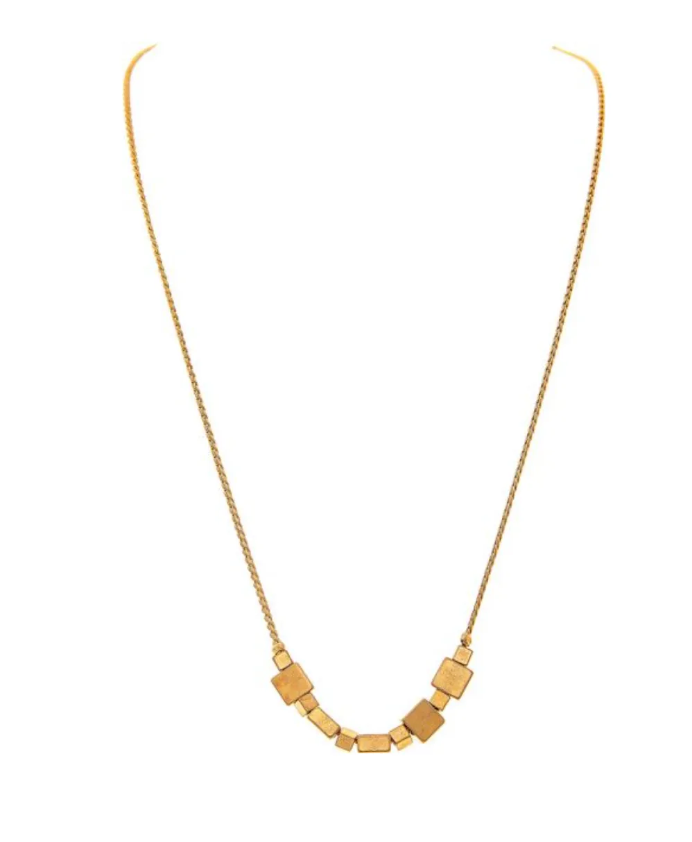 Gold Square Beads Necklace