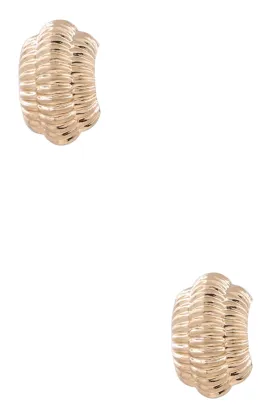 Gold Stitch Open Hoop Earrings