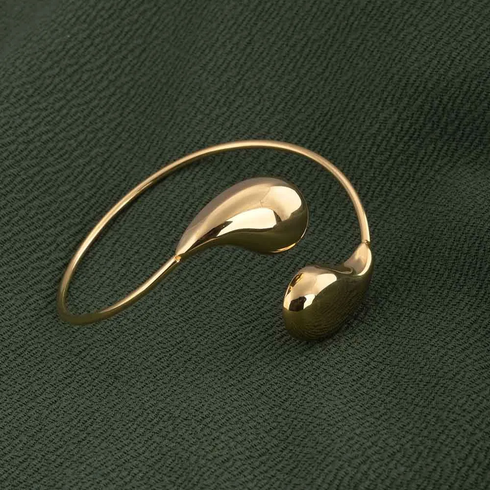 Gold Teardrop Cuff Bracelet