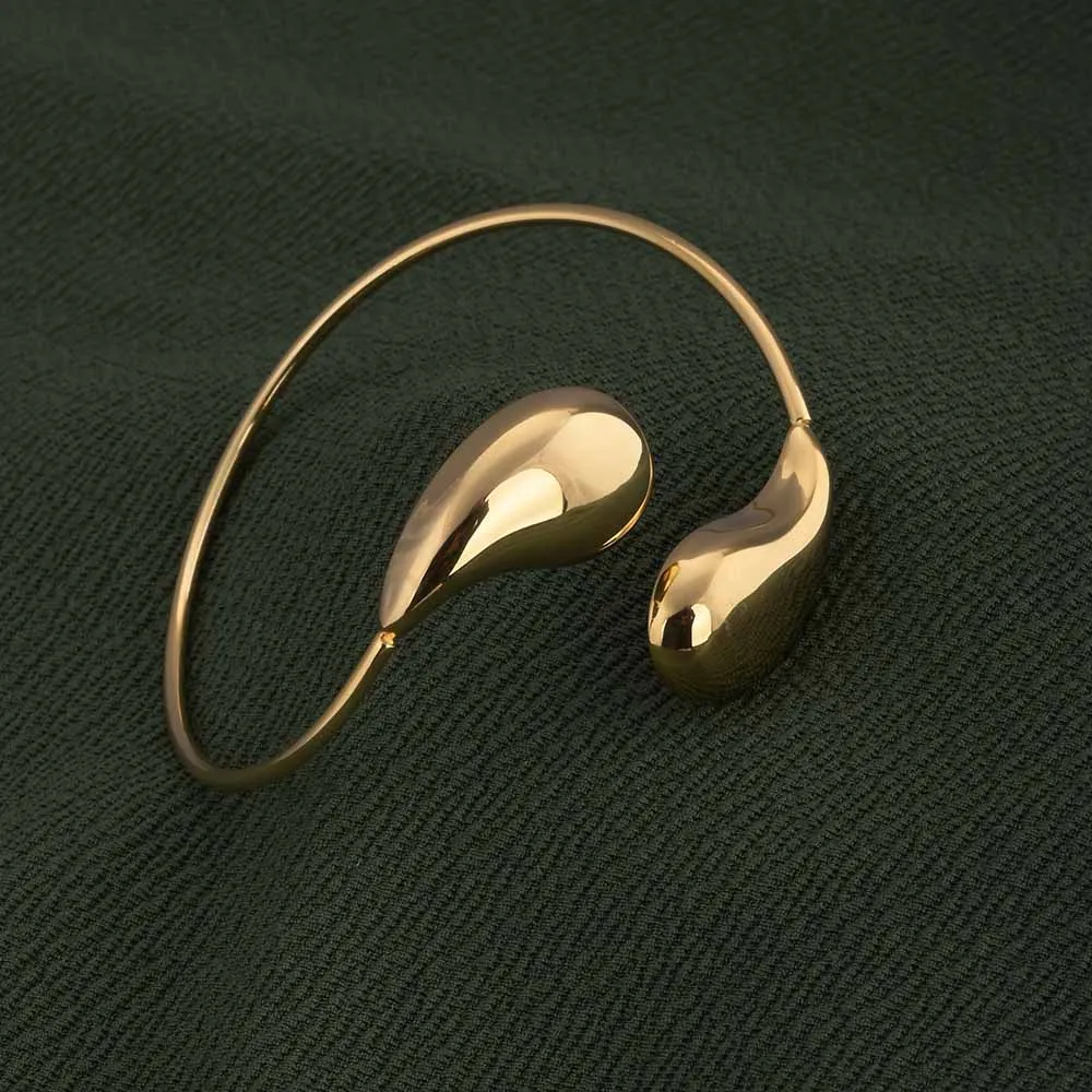 Gold Teardrop Cuff Bracelet