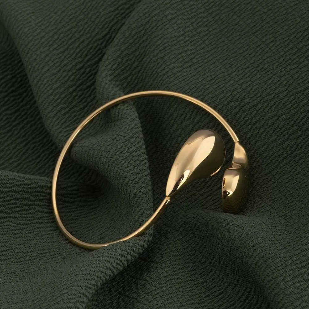 Gold Teardrop Cuff Bracelet