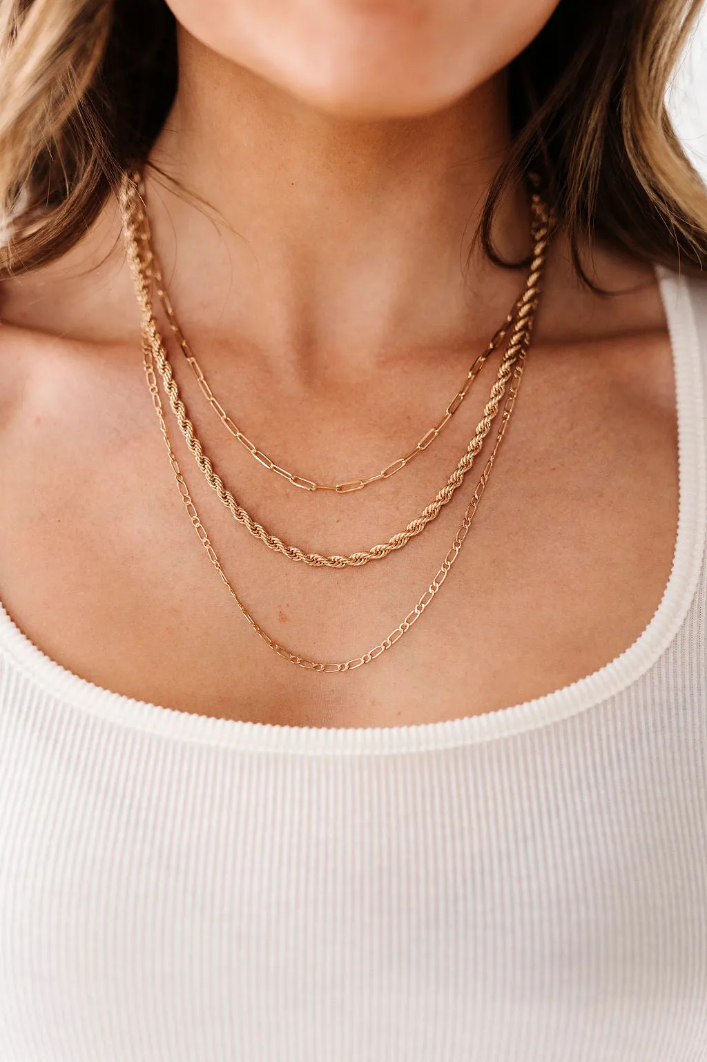 Gold Triple Layered Necklace