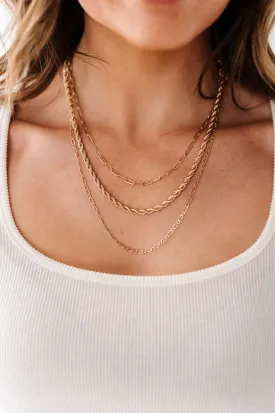 Gold Triple Layered Necklace