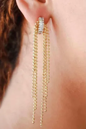 Golden Charm Tassel Earrings