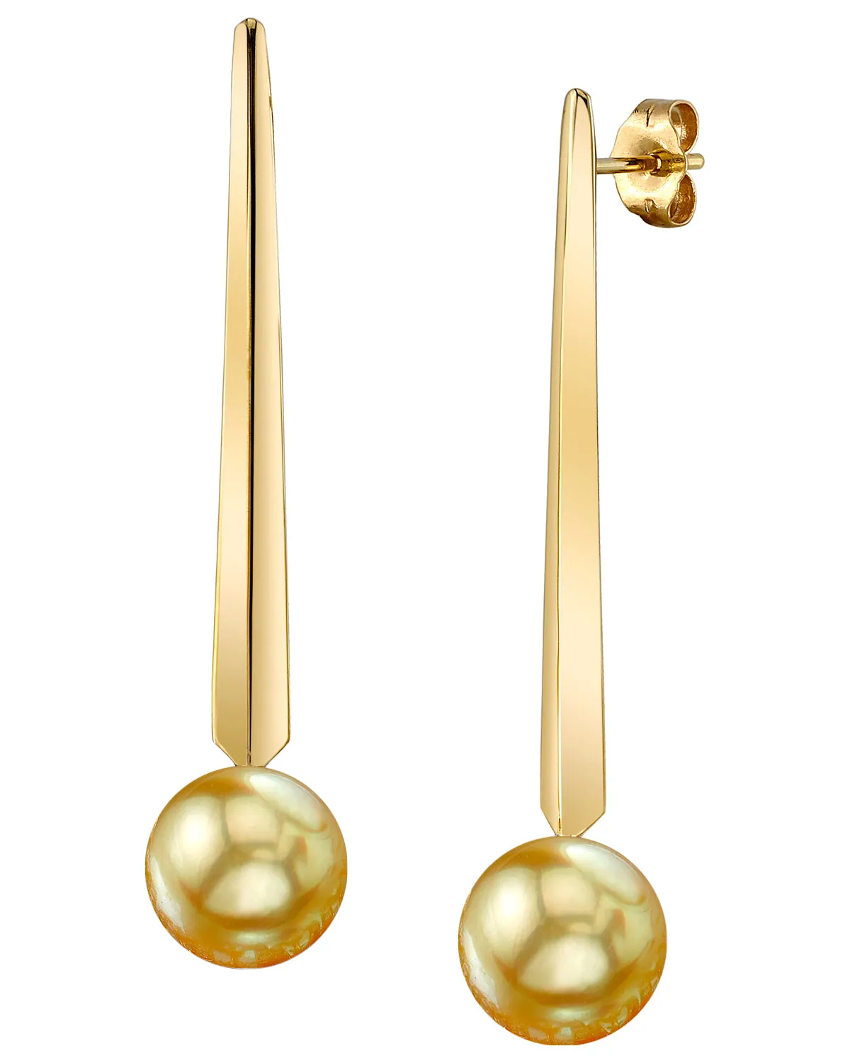 Golden South Sea Pearl Mod Dangle Earrings