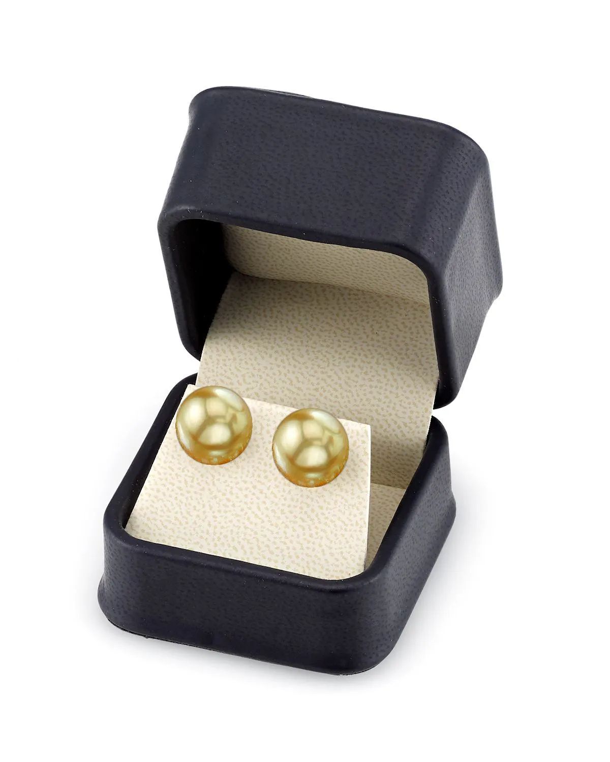 Golden South Sea Pearl Stud Earrings, 13.0-14.0mm