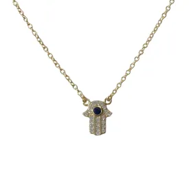 Hamsa Pave Necklace