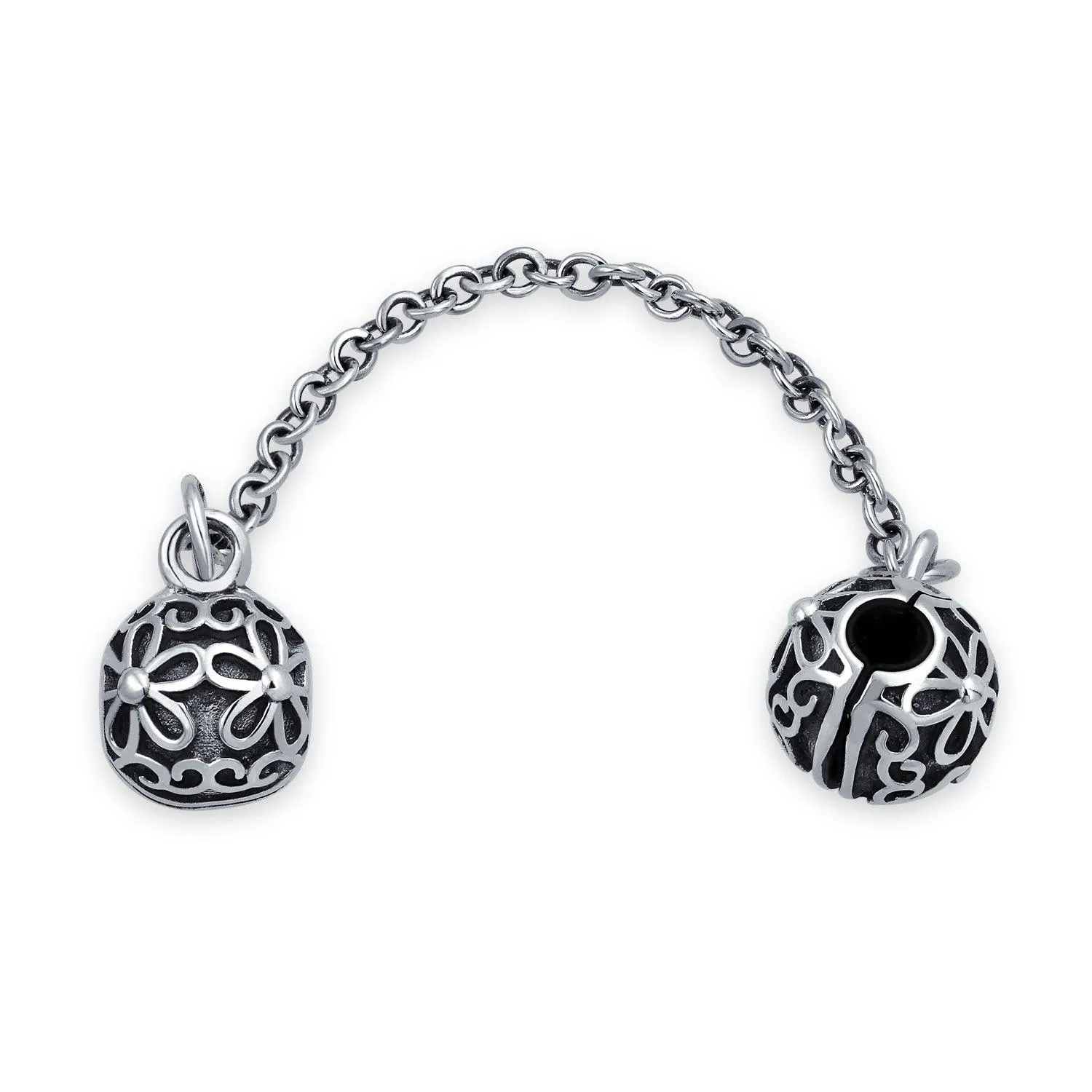 Handcuff Floral Daisy Chain Spacer Stopper Bead Charm .925 Silver