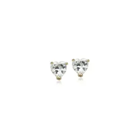 Heart 6mm Cubic Zirconia Solitaire Stud Earring