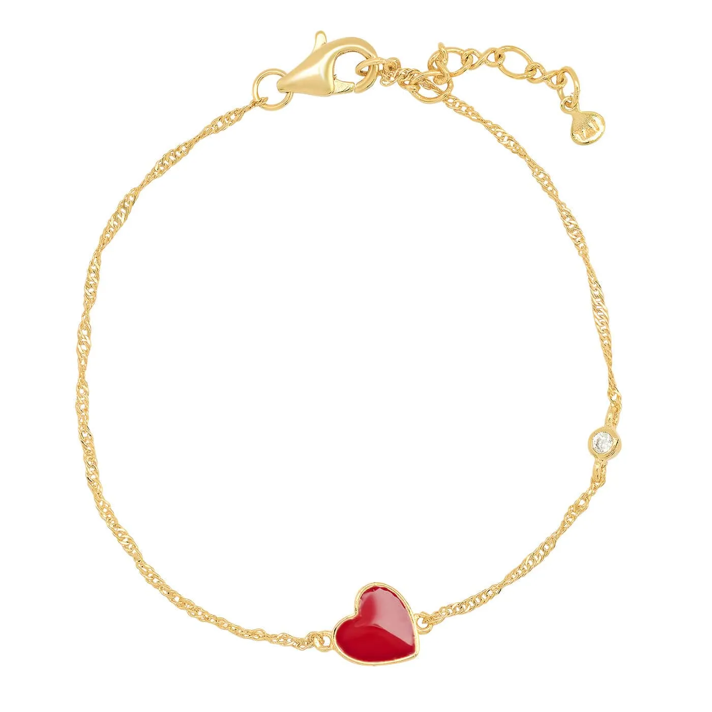 Heart Enamel Charm Chain Bracelet