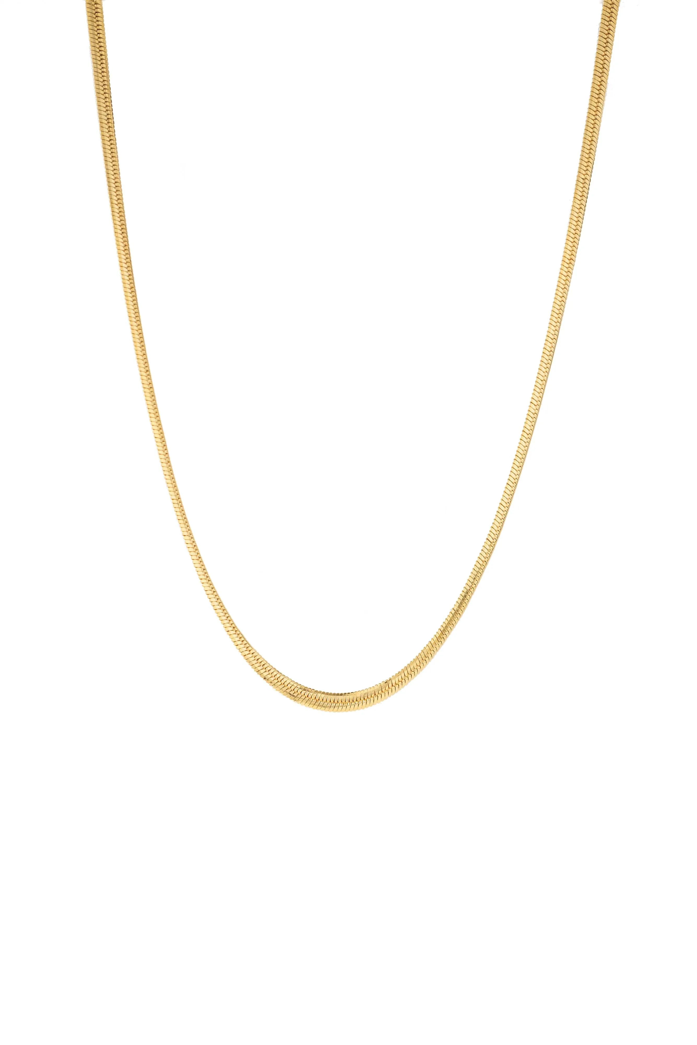 Herringbone Chain Necklace Gold