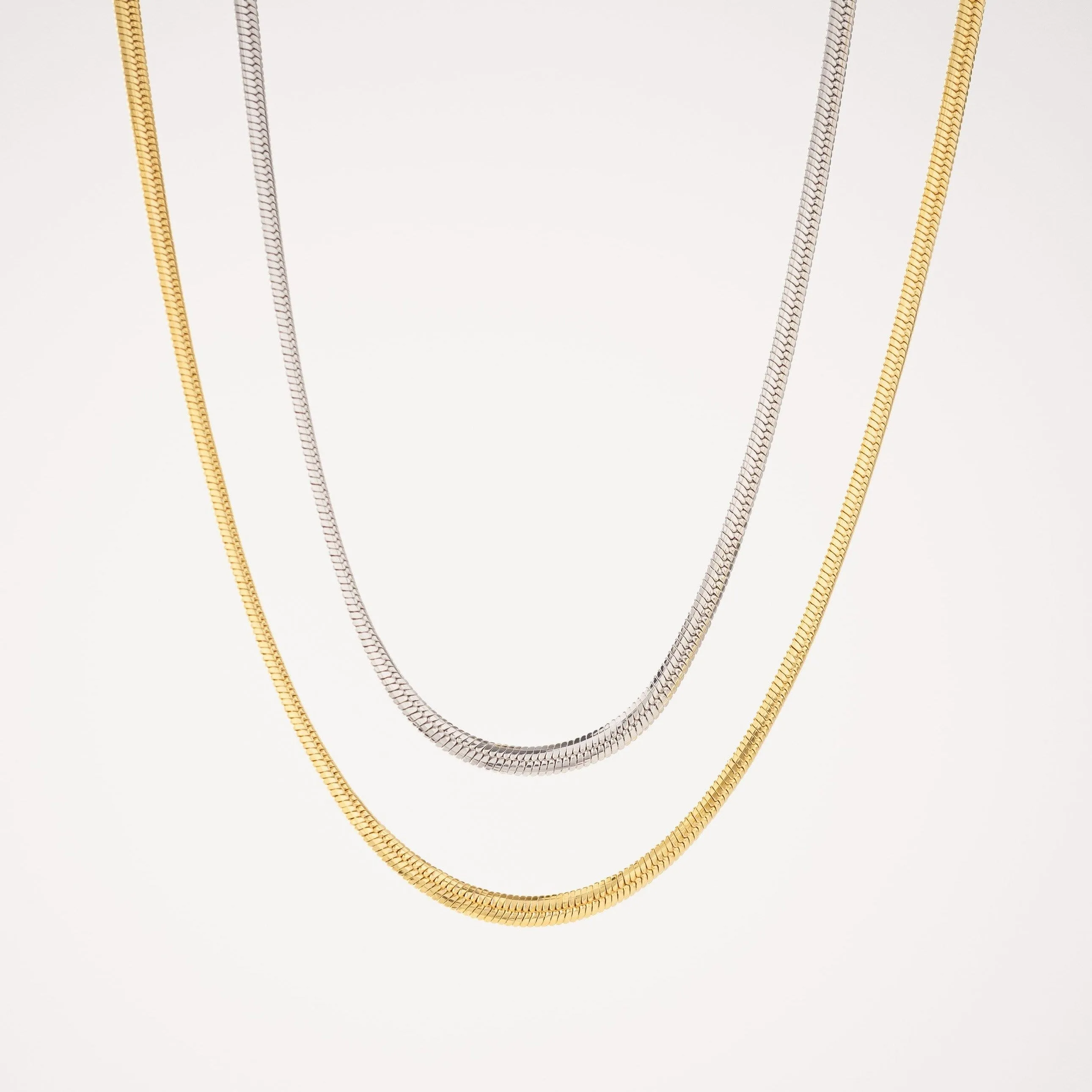 Herringbone Chain Necklace Gold