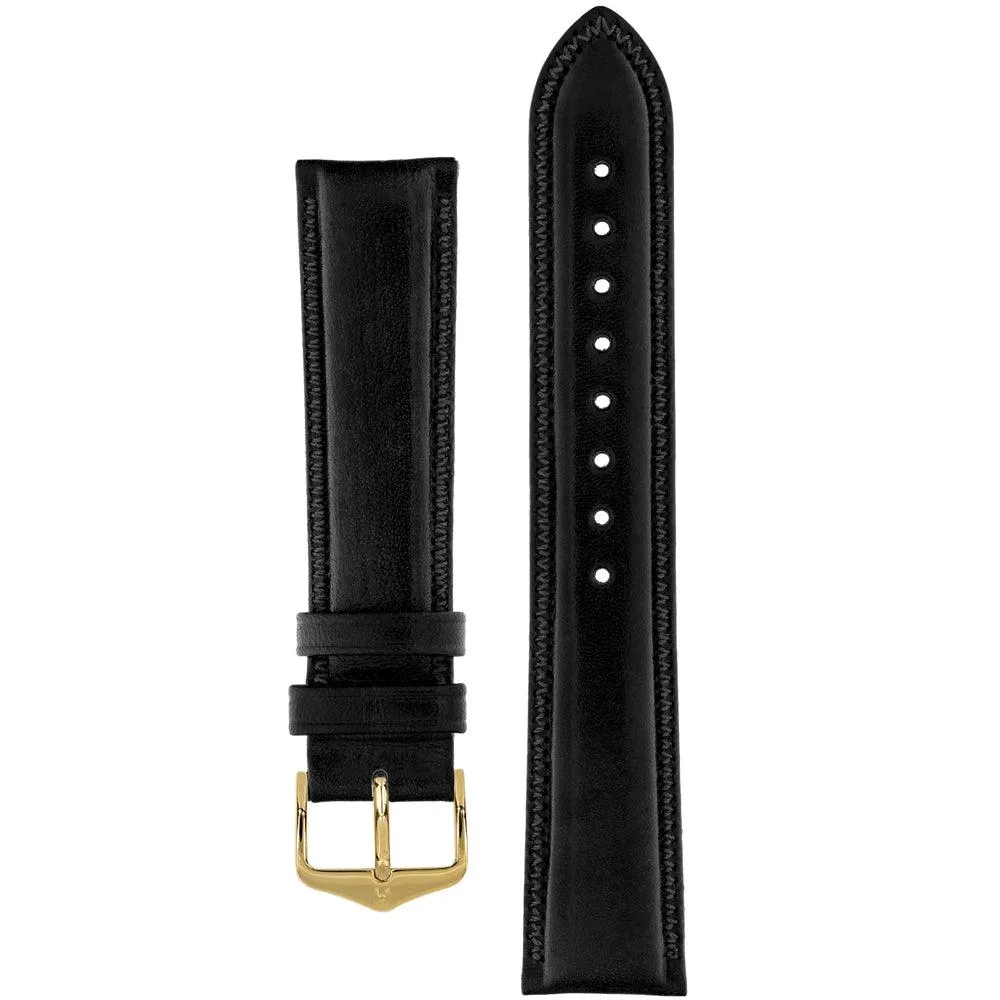 Hirsch ASCOT English Leather Watch Strap (Gold Buckle)