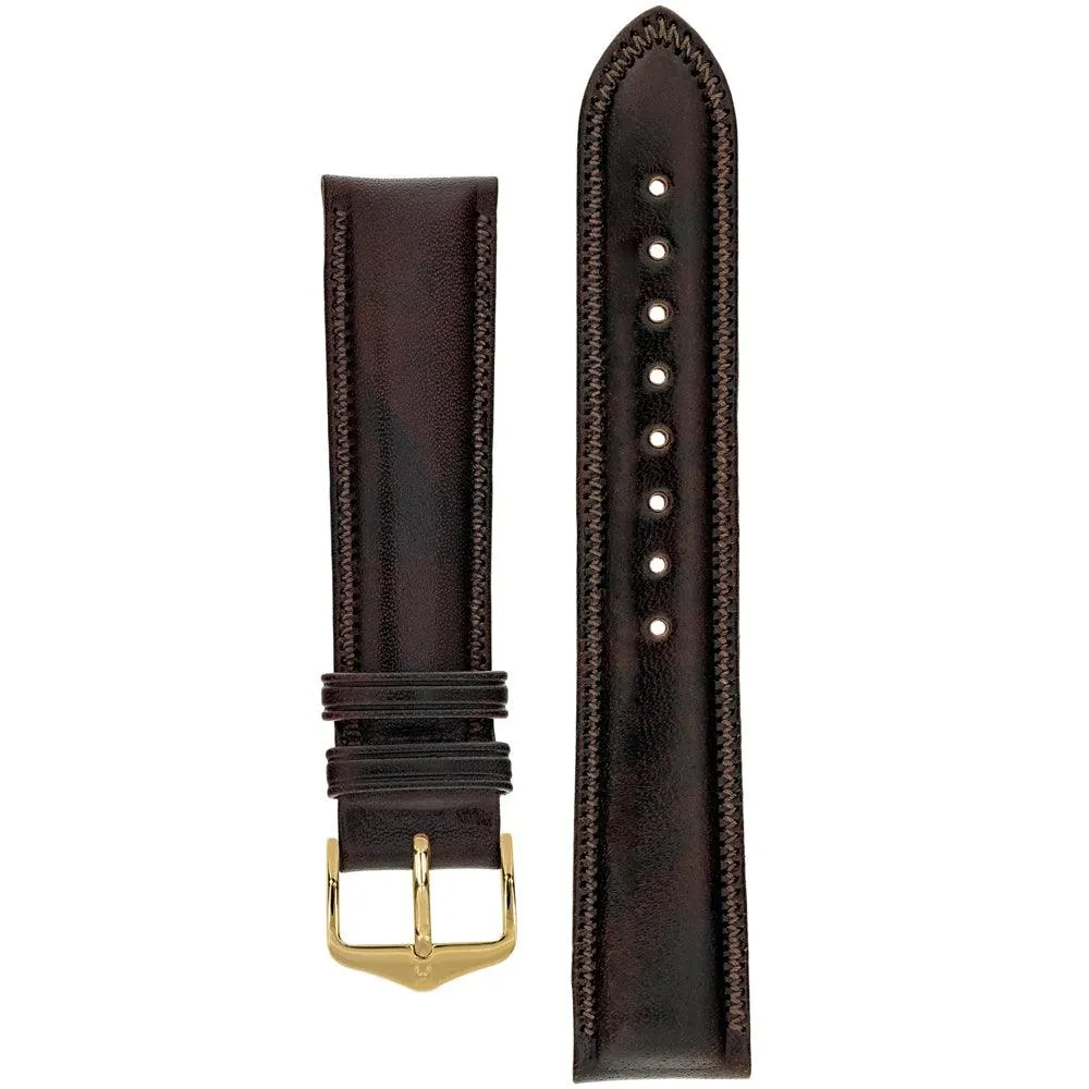 Hirsch ASCOT English Leather Watch Strap (Gold Buckle)