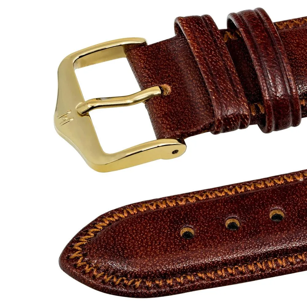 Hirsch ASCOT English Leather Watch Strap (Gold Buckle)