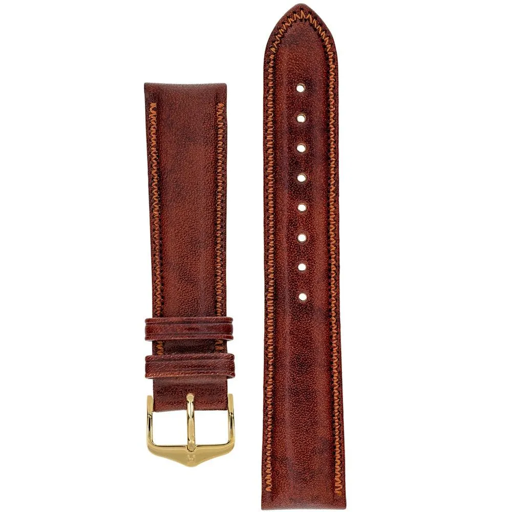 Hirsch ASCOT English Leather Watch Strap (Gold Buckle)