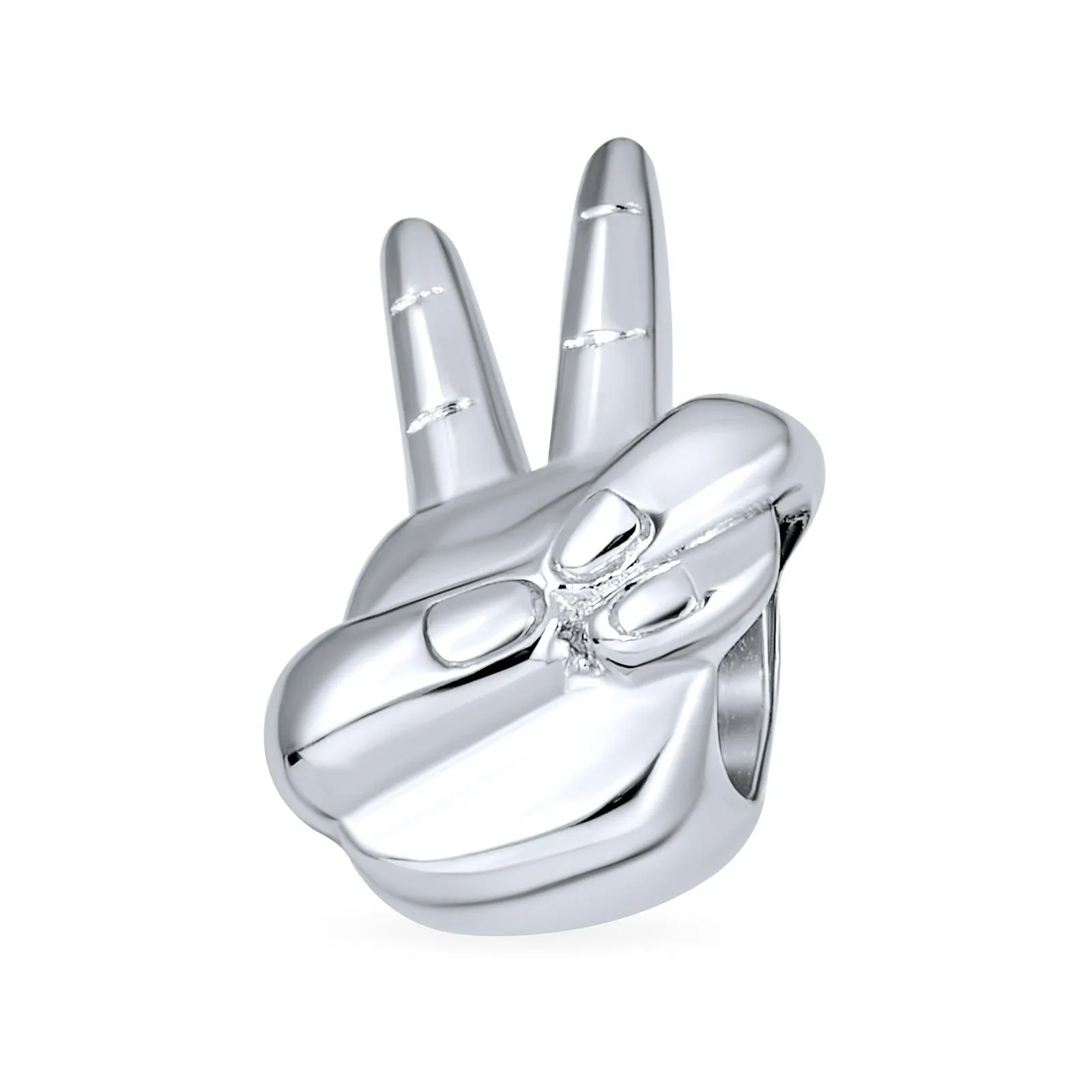 I Love You Sign Language Hand Sign Symbol Charm Bead Sterling Silver