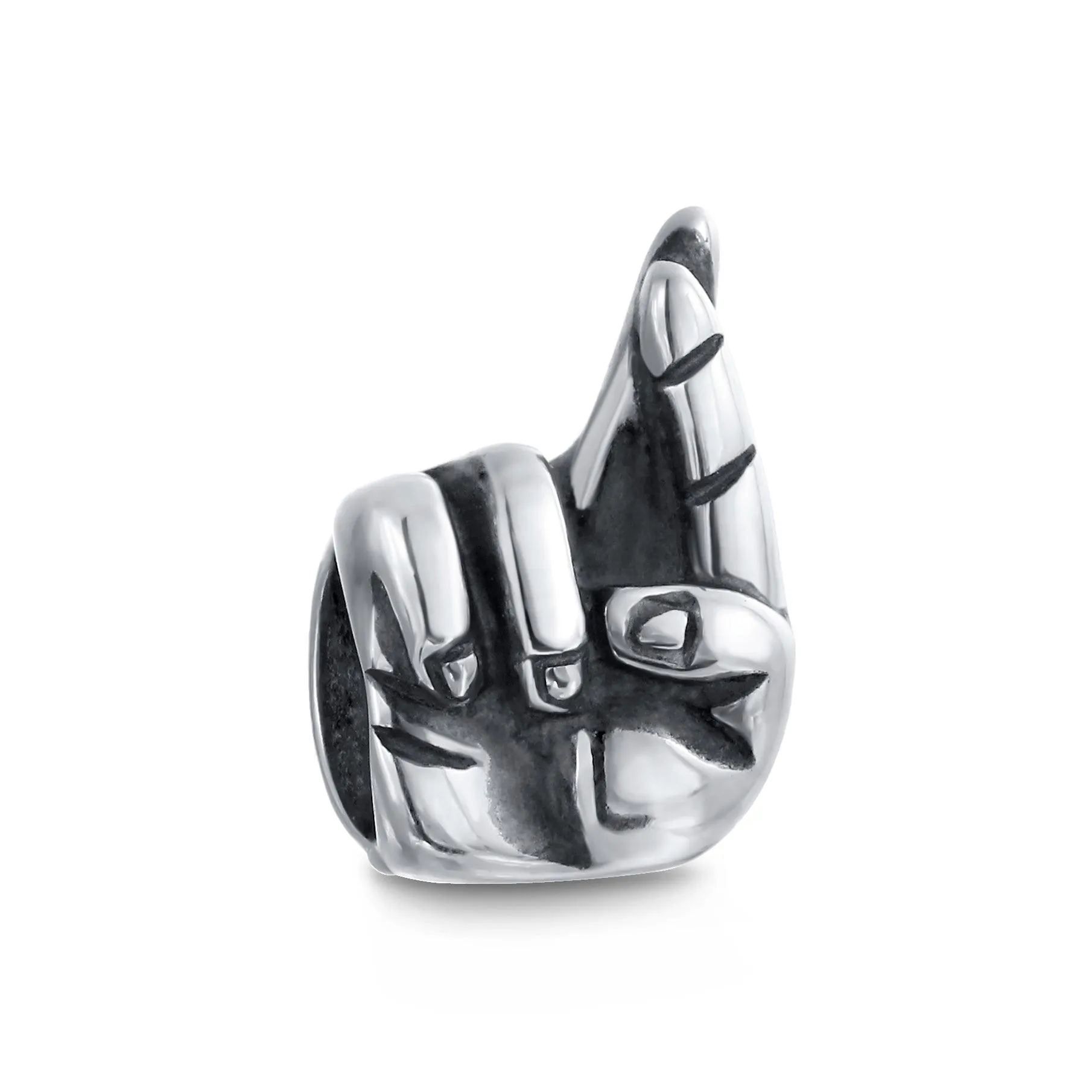 I Love You Sign Language Hand Sign Symbol Charm Bead Sterling Silver