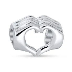 I Love You Sign Language Hand Sign Symbol Charm Bead Sterling Silver