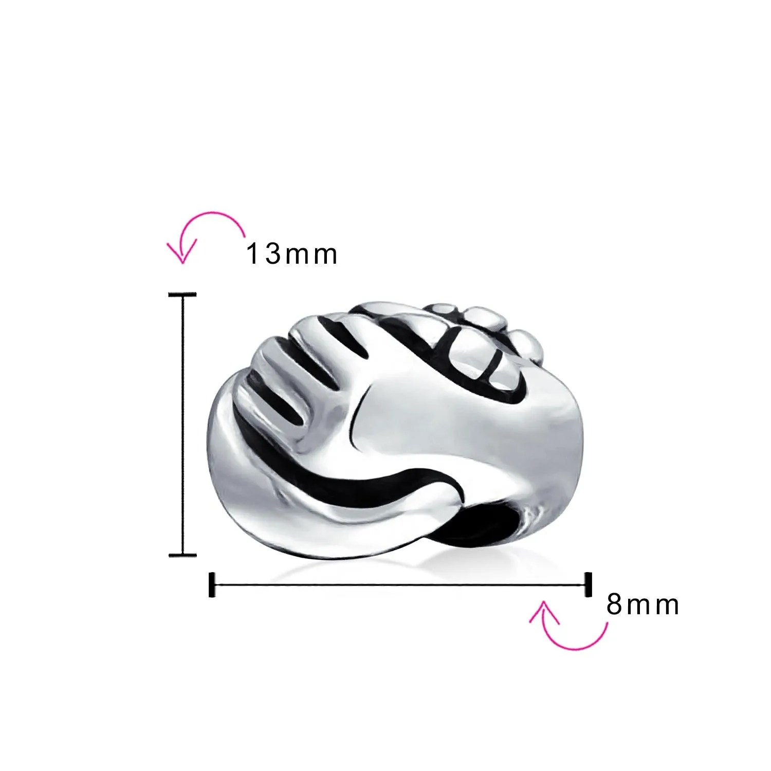 I Love You Sign Language Hand Sign Symbol Charm Bead Sterling Silver