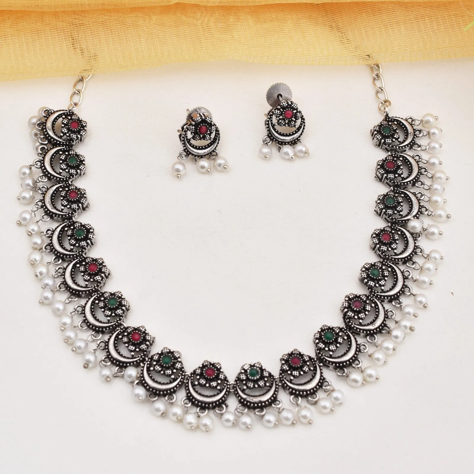 Inaya Floral Necklace Set - wxo