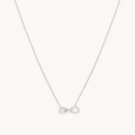 Infinite Pendant Necklace in Solid White Gold