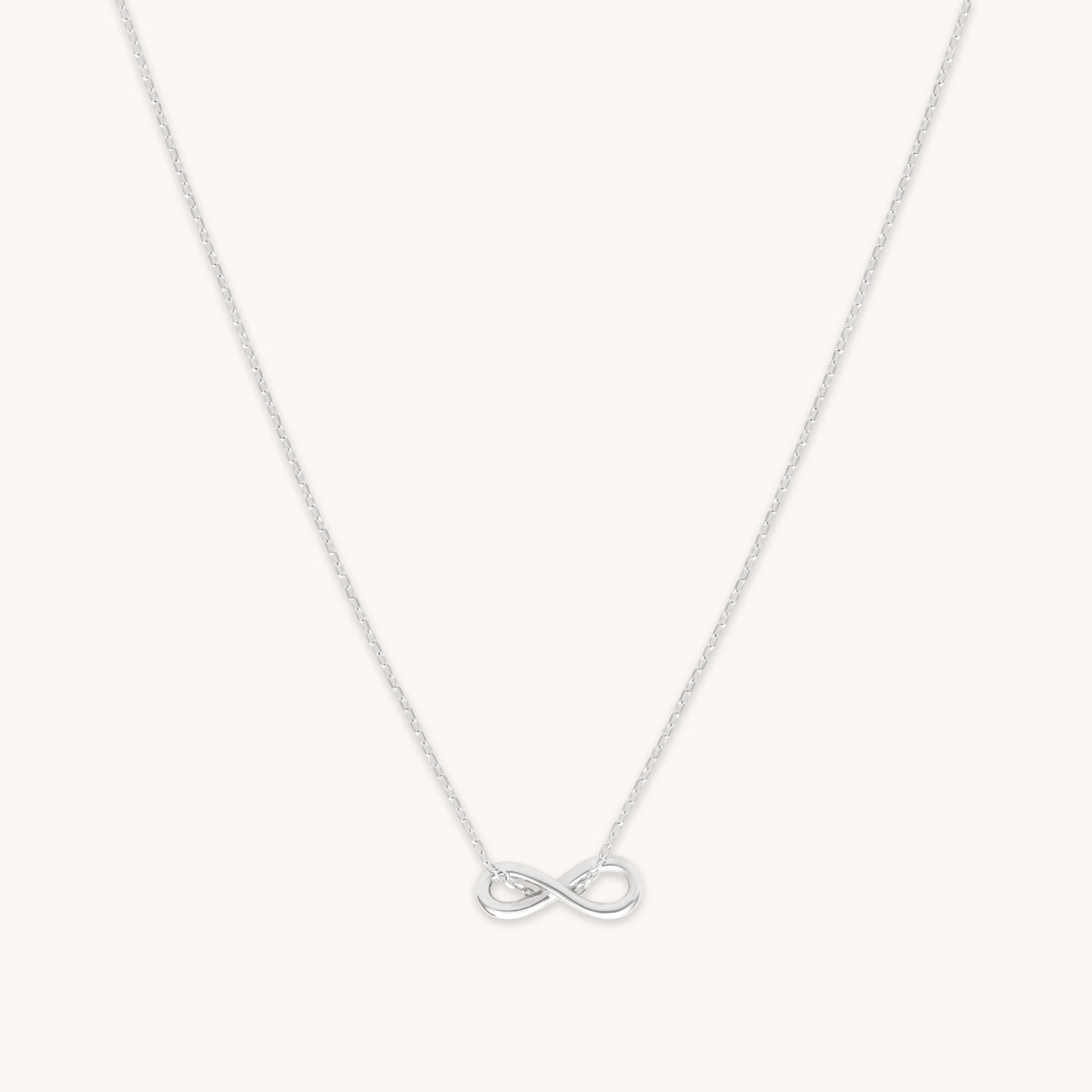 Infinite Pendant Necklace in Solid White Gold