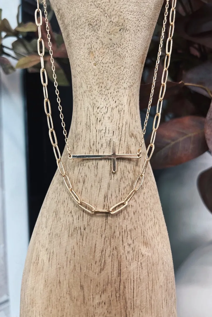 Inspire Layered Cross Necklace