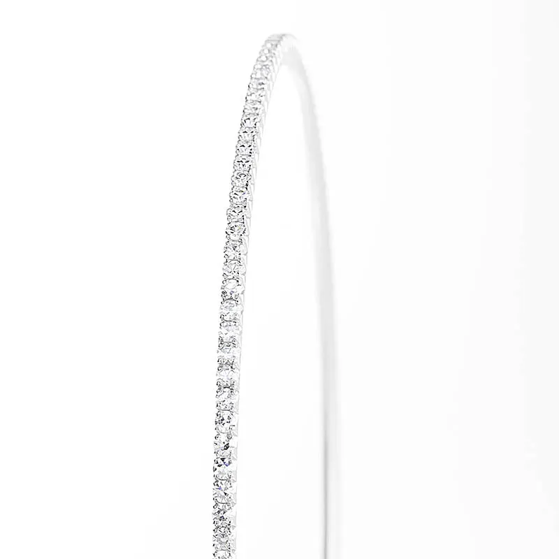 Isabelle White Gold French Pave Bangle