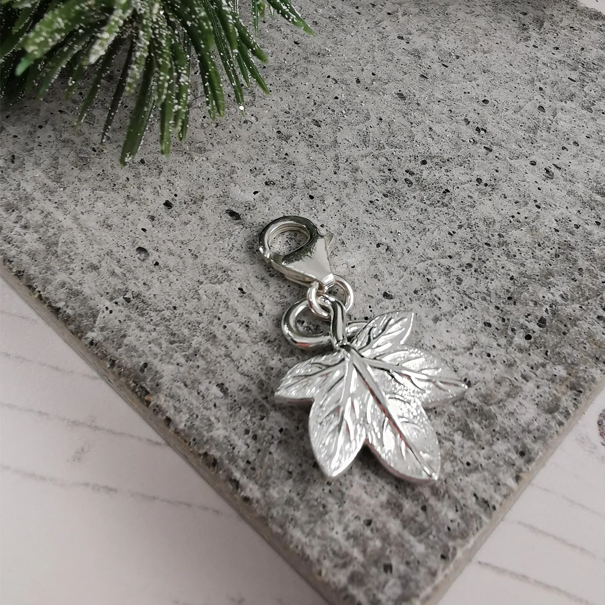 Ivy Leaf Silver Charm