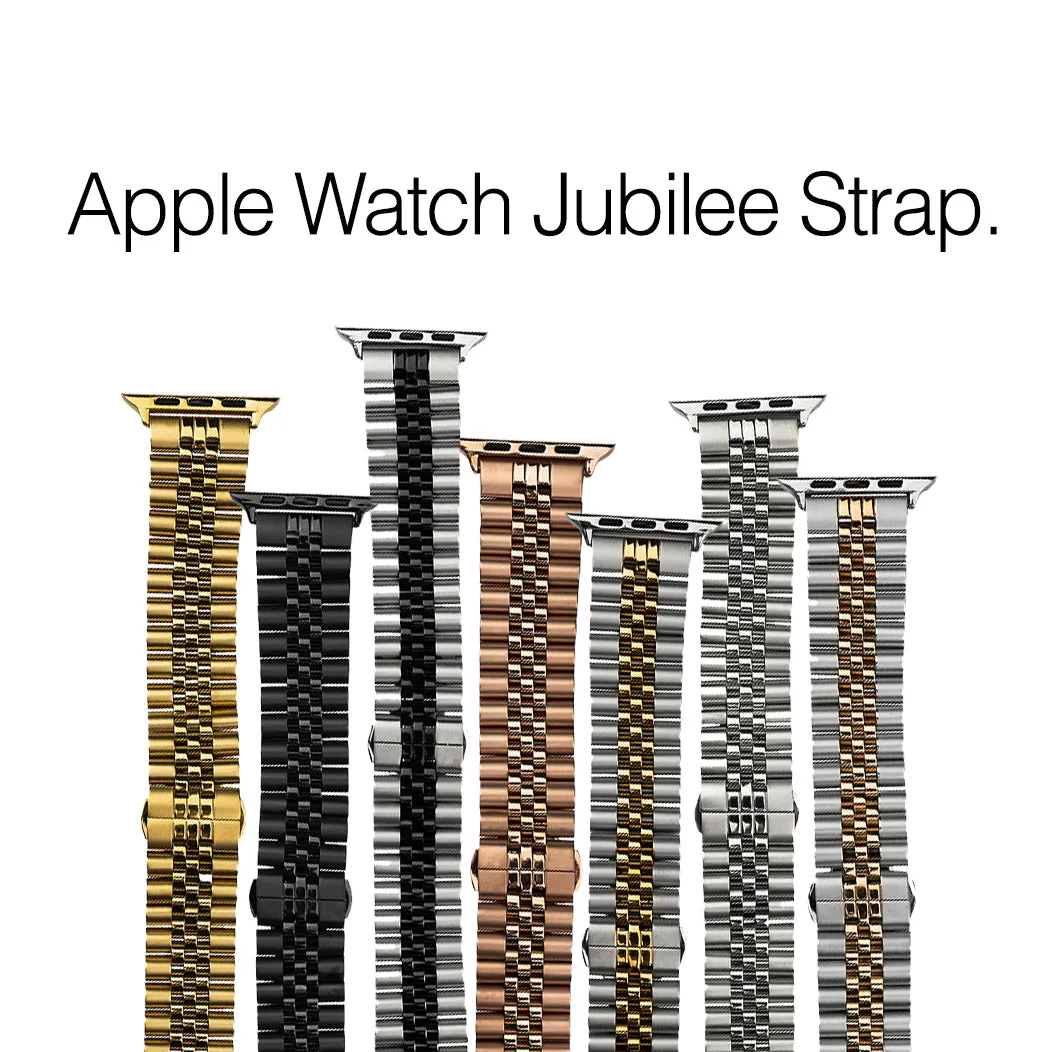 Jubilee Metal Strap in Silver and Black (Apple Watch )